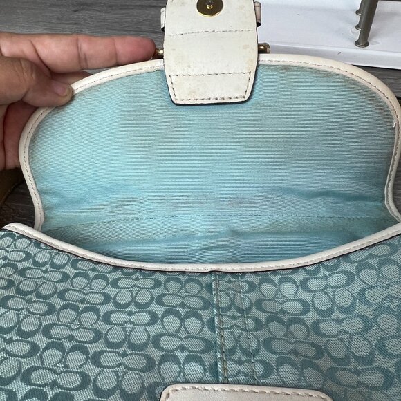 Vintage COACH Mini Soho 1457 Signature Blue Jacquard Shoulder Bag - Picture 6 of 8